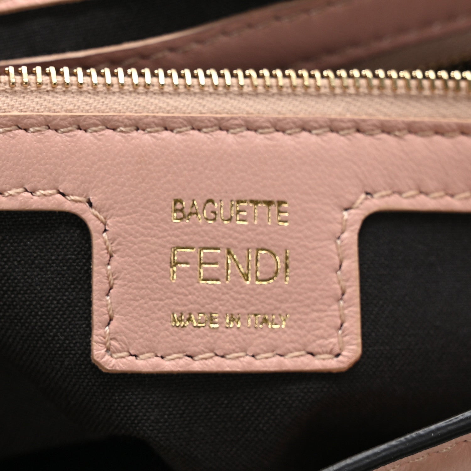 Fendi Nappa FF 1974 Embossed Baguette Rosa Bourbon 6 of 10