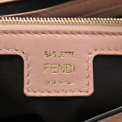 Fendi Nappa FF 1974 Embossed Baguette Rosa Bourbon 6 of 10