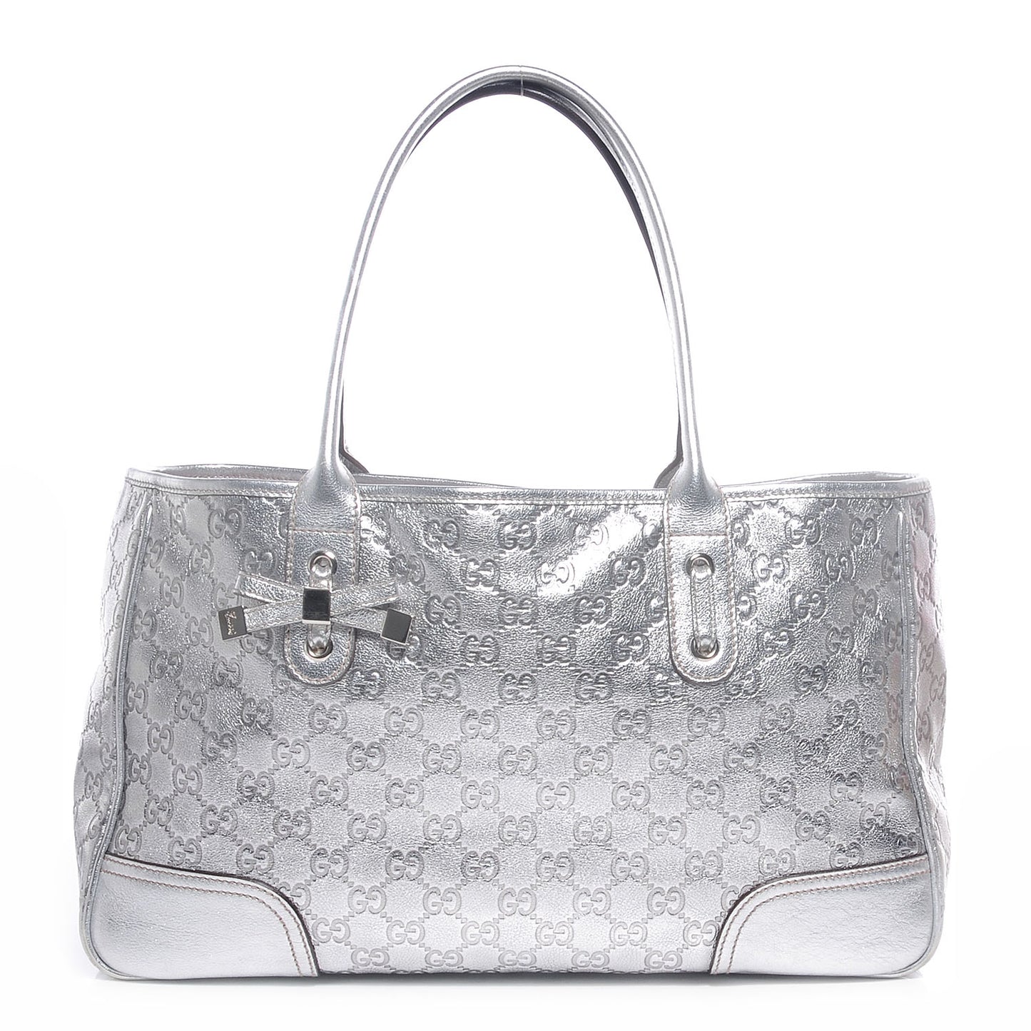 Guccissima Medium Princy Tote Silver