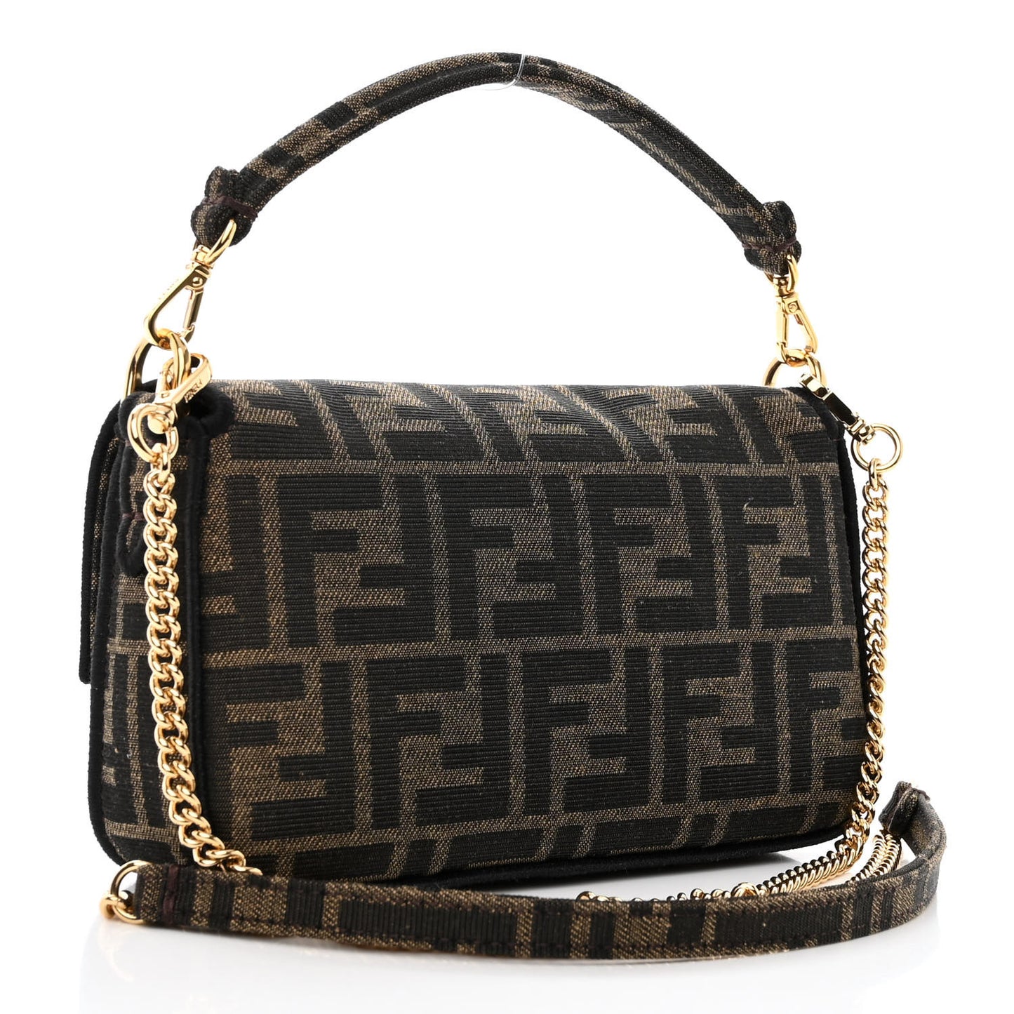 Fabric Jacquard FF 1974 Mini Baguette Tobacco Moro Black