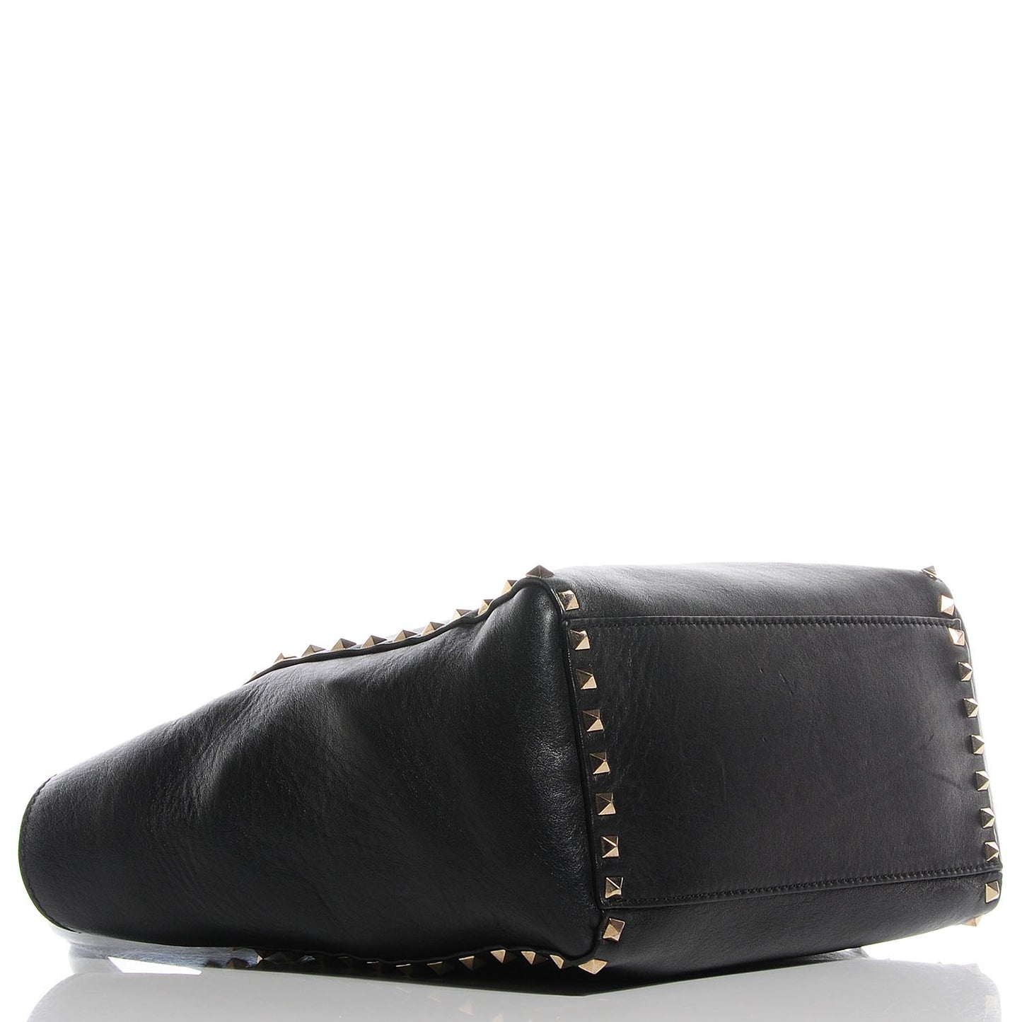 Vitello Rockstud Double Handle Tote Black
