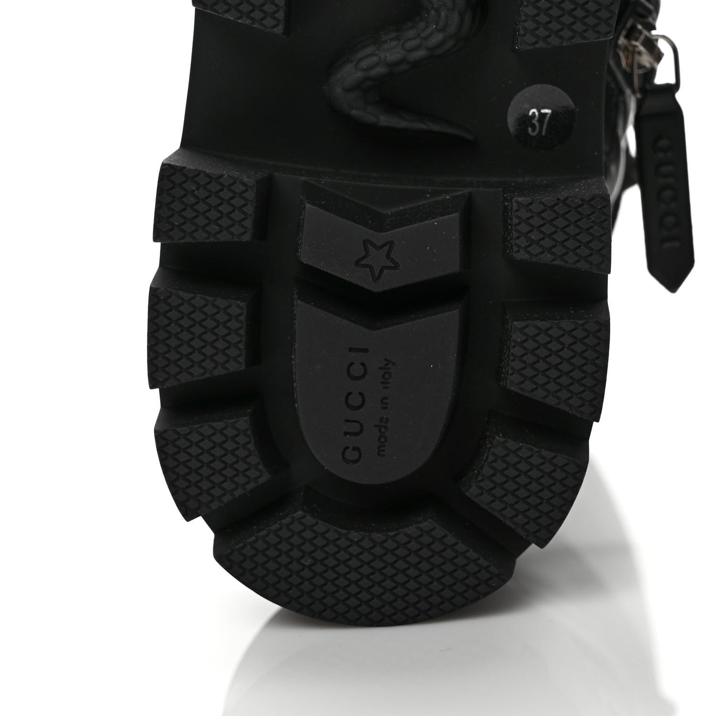 Nappa Frances GG Matelasse Platform Combat Boots 37 Black