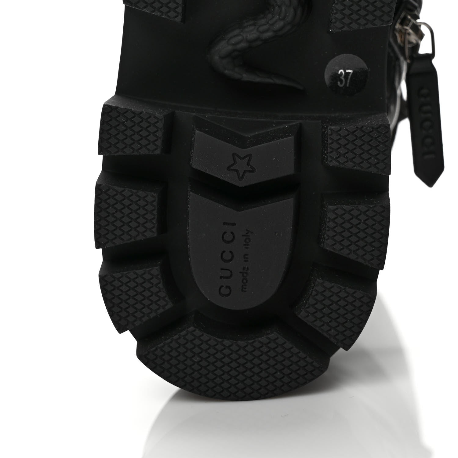 Gucci Nappa Frances GG Matelasse Platform Combat Boots 37 Black 6 of 8