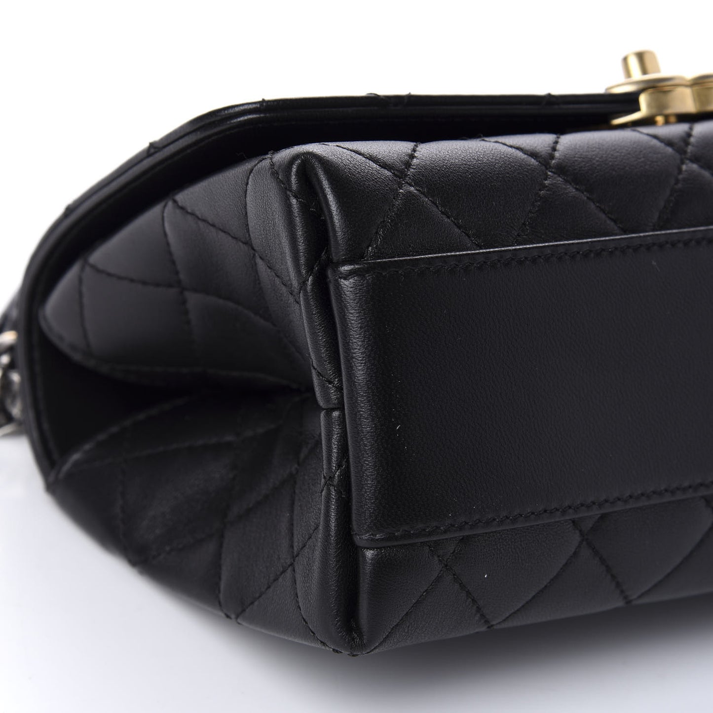 Lambskin Quilted La Parisienne Top Handle Flap Black
