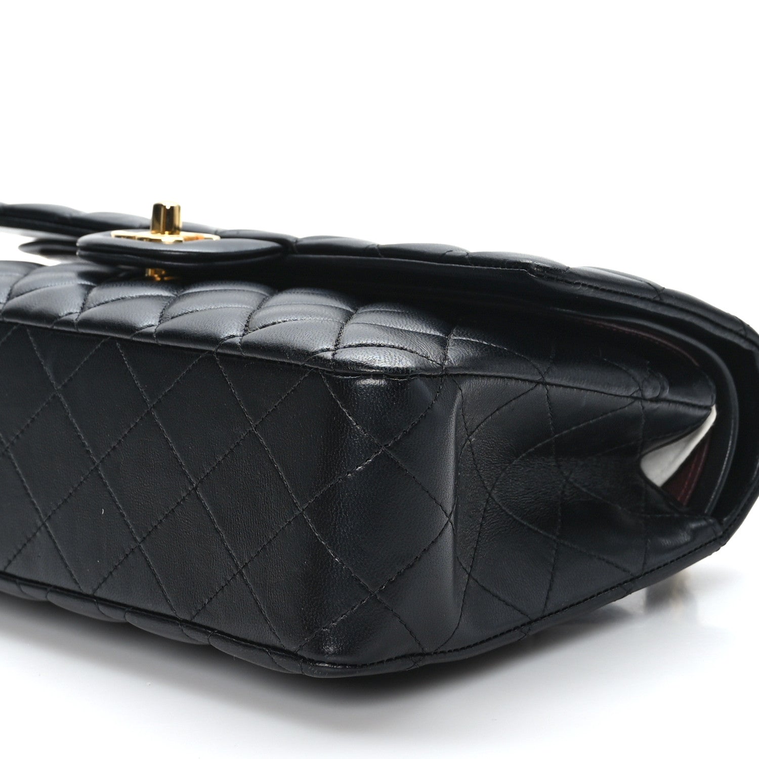 Chanel Lambskin Quilted Medium Double Flap Black 9 of 10