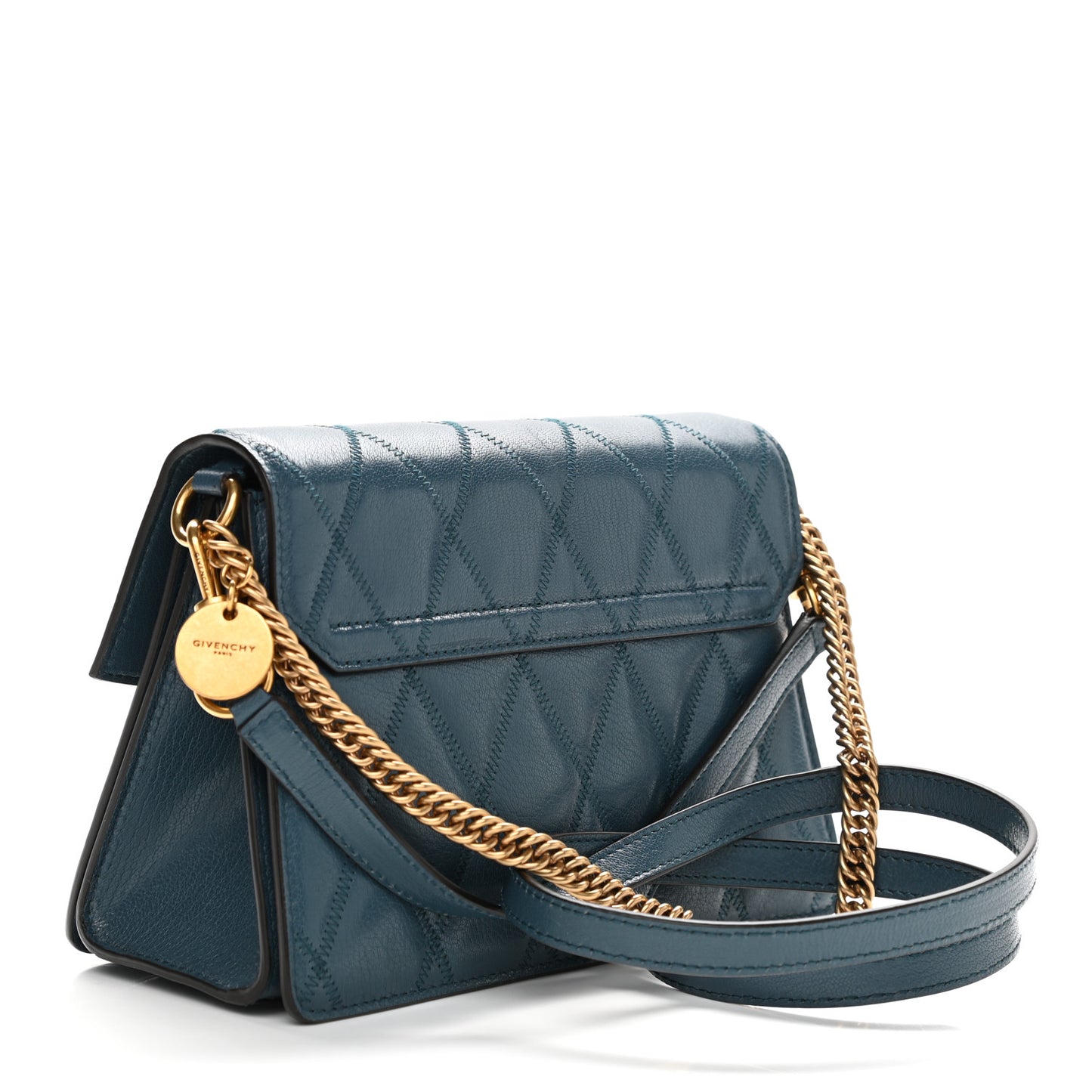 Goatskin Quilted Small GV3 Shoulder Bag Blue