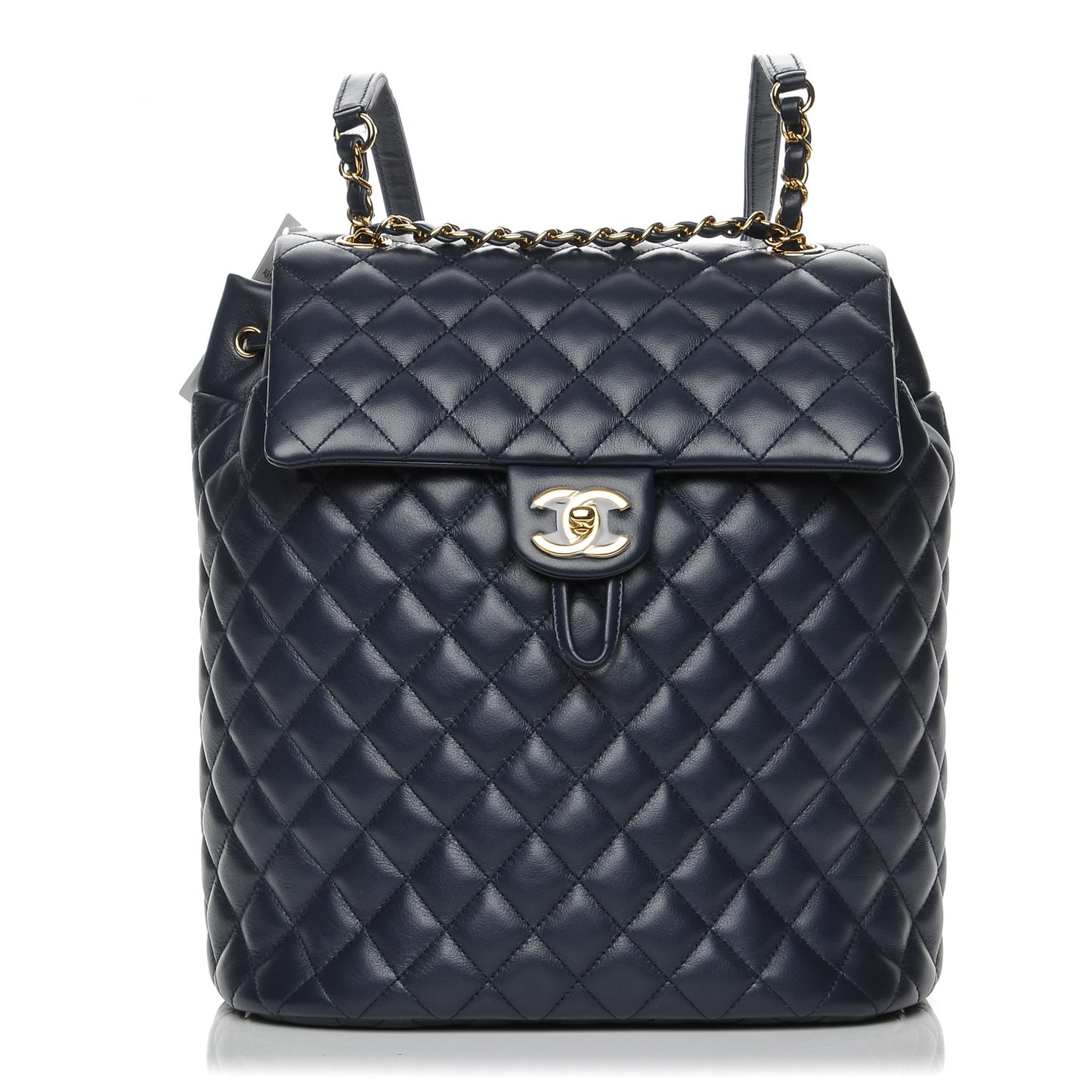 Calfskin Quilted Large Urban Spirit Backpack Navy