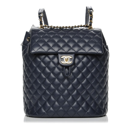 Chanel Calfskin Quilted Large Urban Spirit Backpack Navy 1 of 9