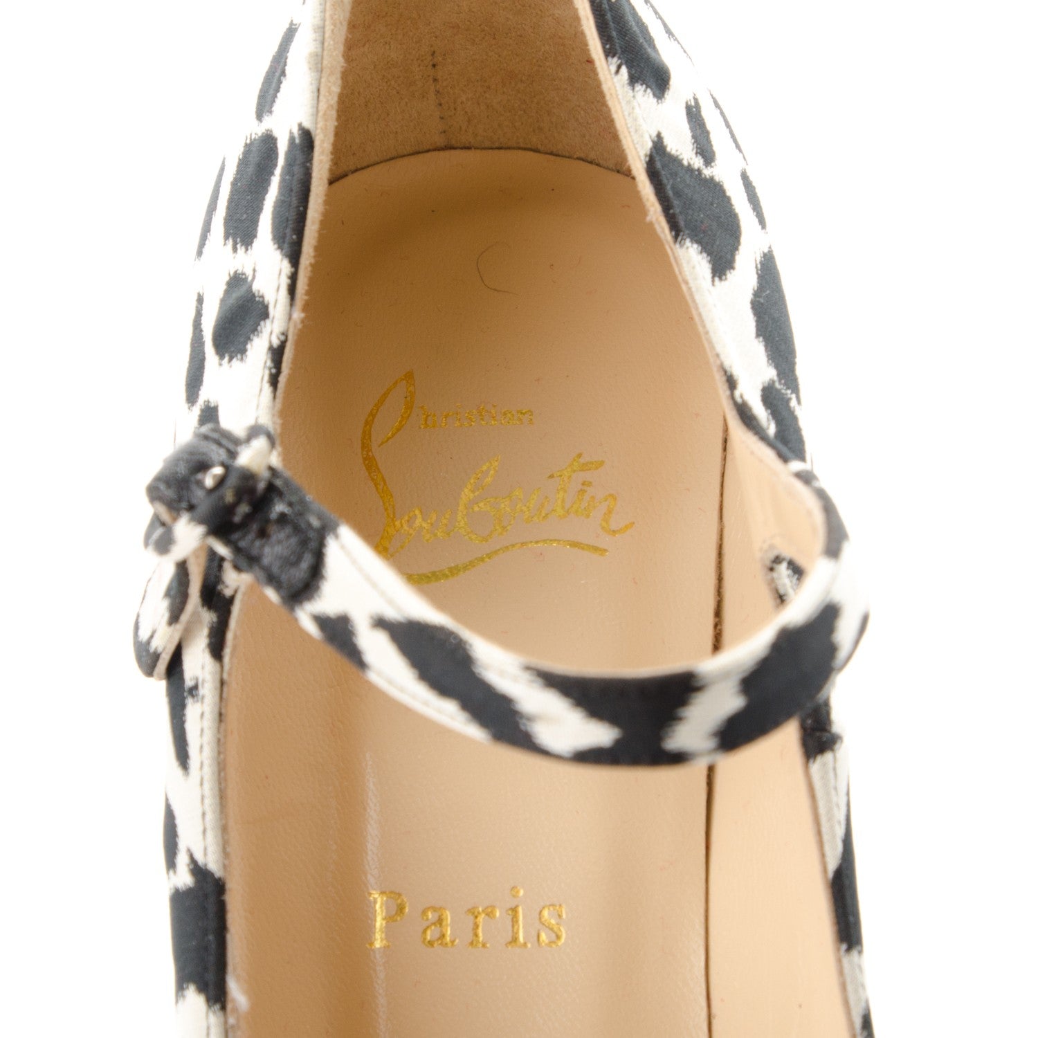 Christian Louboutin Tissu Leopardino Lady Daf 160 Pumps 39 Black White 5 of 10