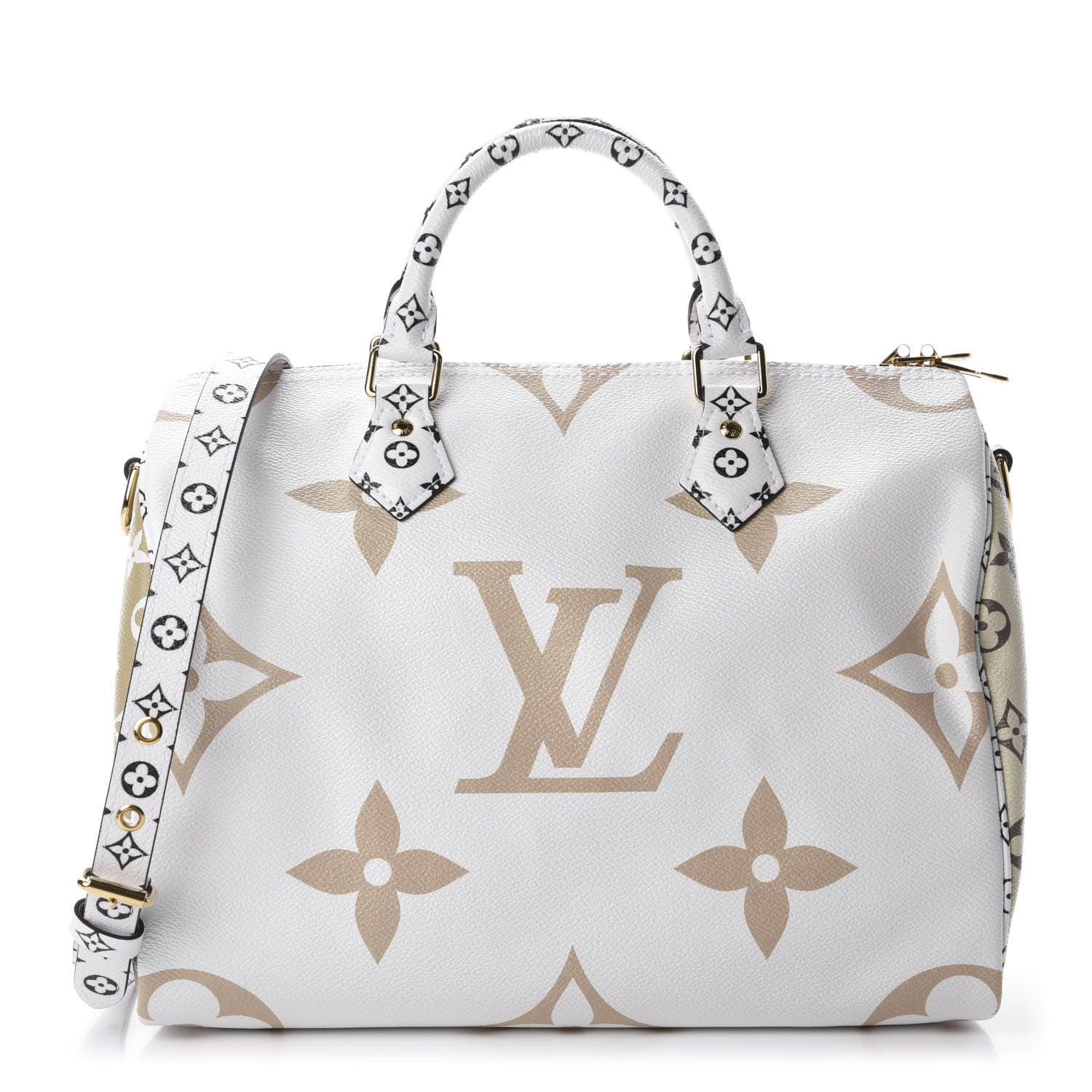 Louis Vuitton Monogram Giant Speedy Bandouliere 30 Kaki Beige 1 of 9