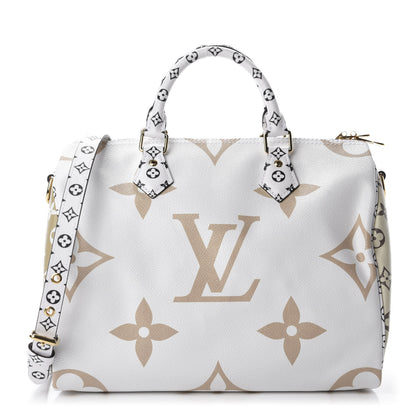 Louis Vuitton Monogram Giant Speedy Bandouliere 30 Kaki Beige 1 of 9