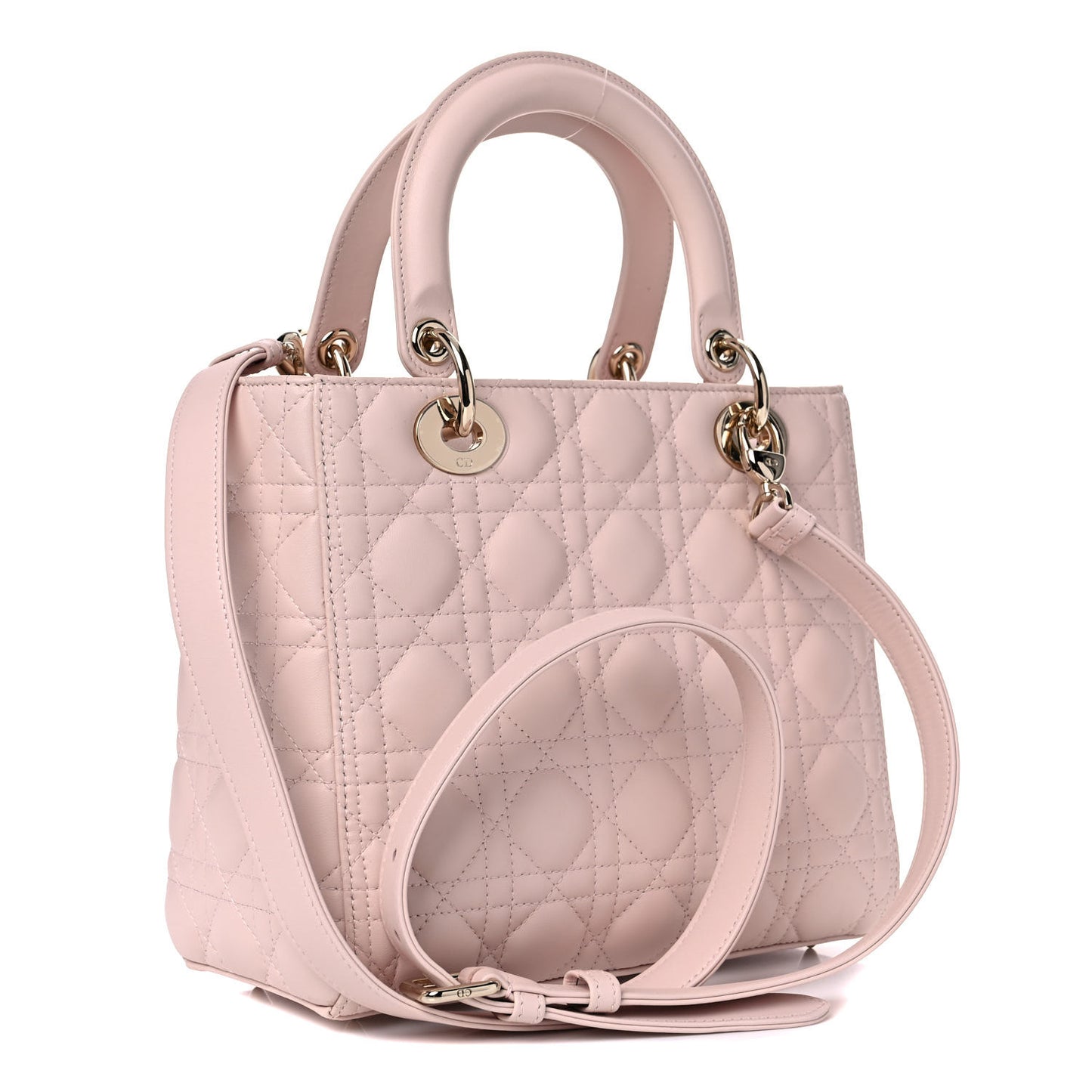 Lambskin Cannage Medium Lady Dior Light Pink