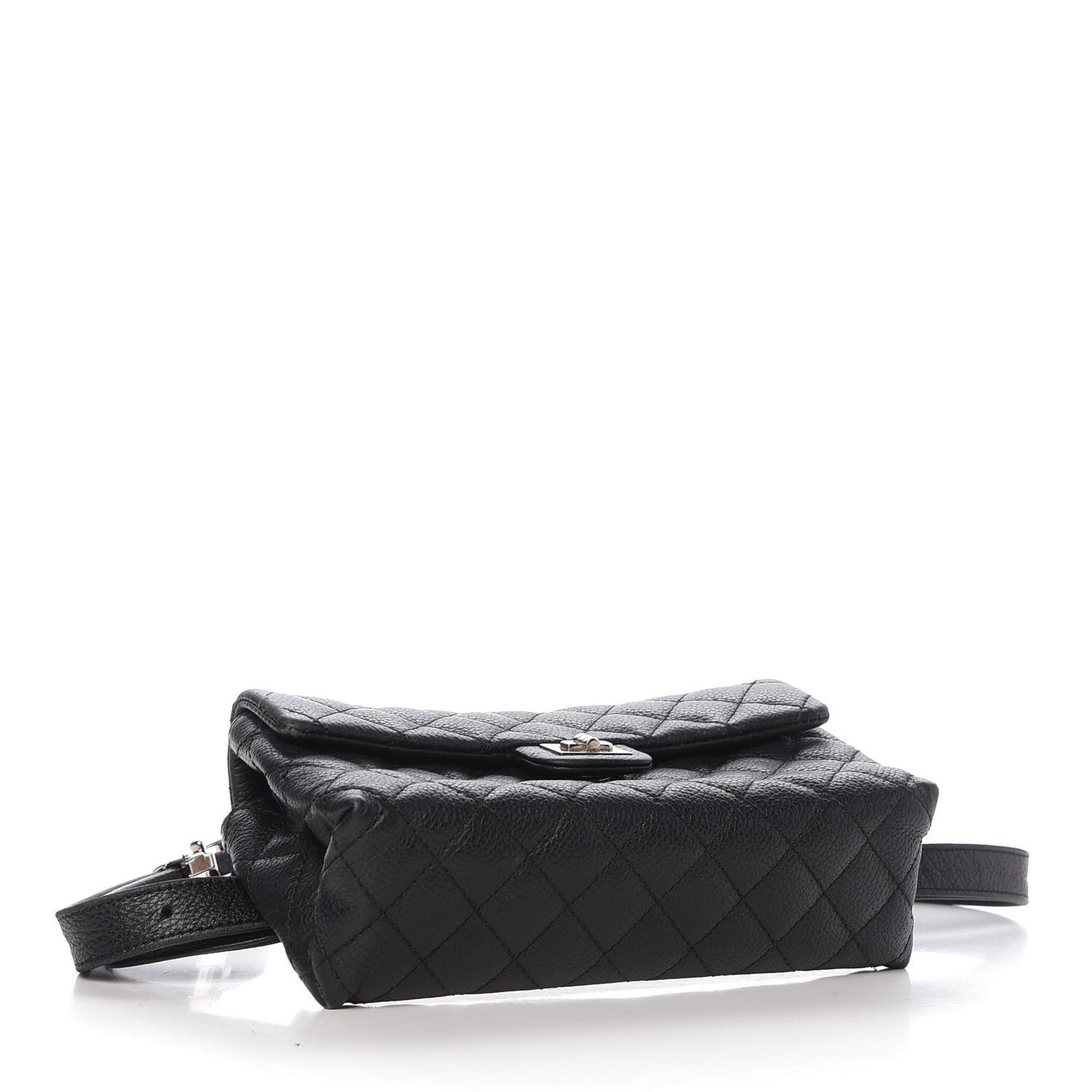 Grained Calfskin Quilted 2.55 Reissue Flap Belt Bag Clutch Black