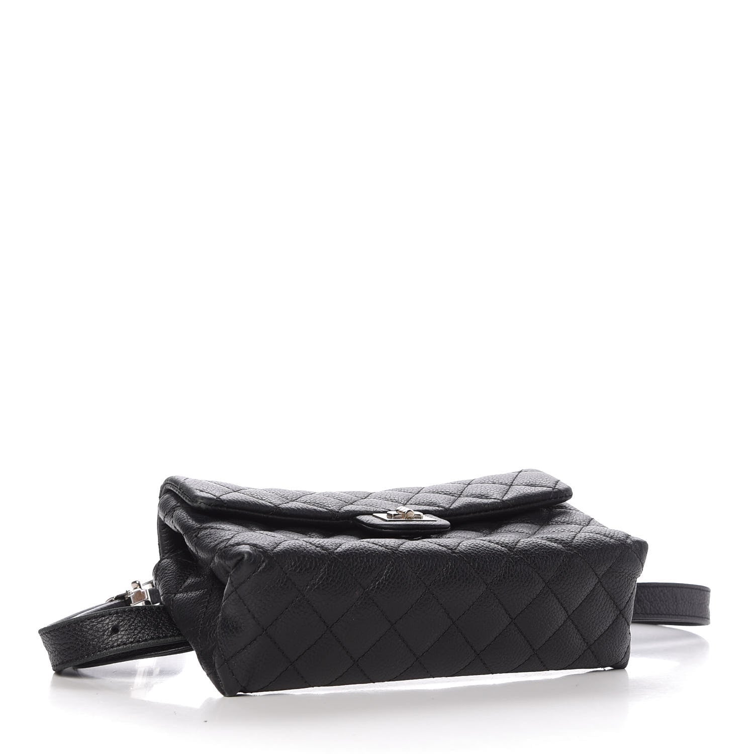 Chanel Grained Calfskin Quilted 2.55 Reissue Flap Belt Bag Clutch Black 4 of 12