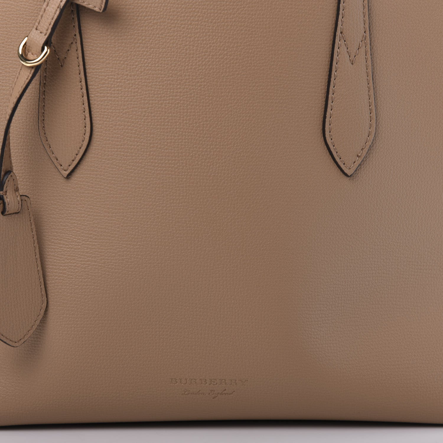 Burberry Grainy Calfskin Haymarket Check Small Reversible Tote Mid Camel 12 of 17