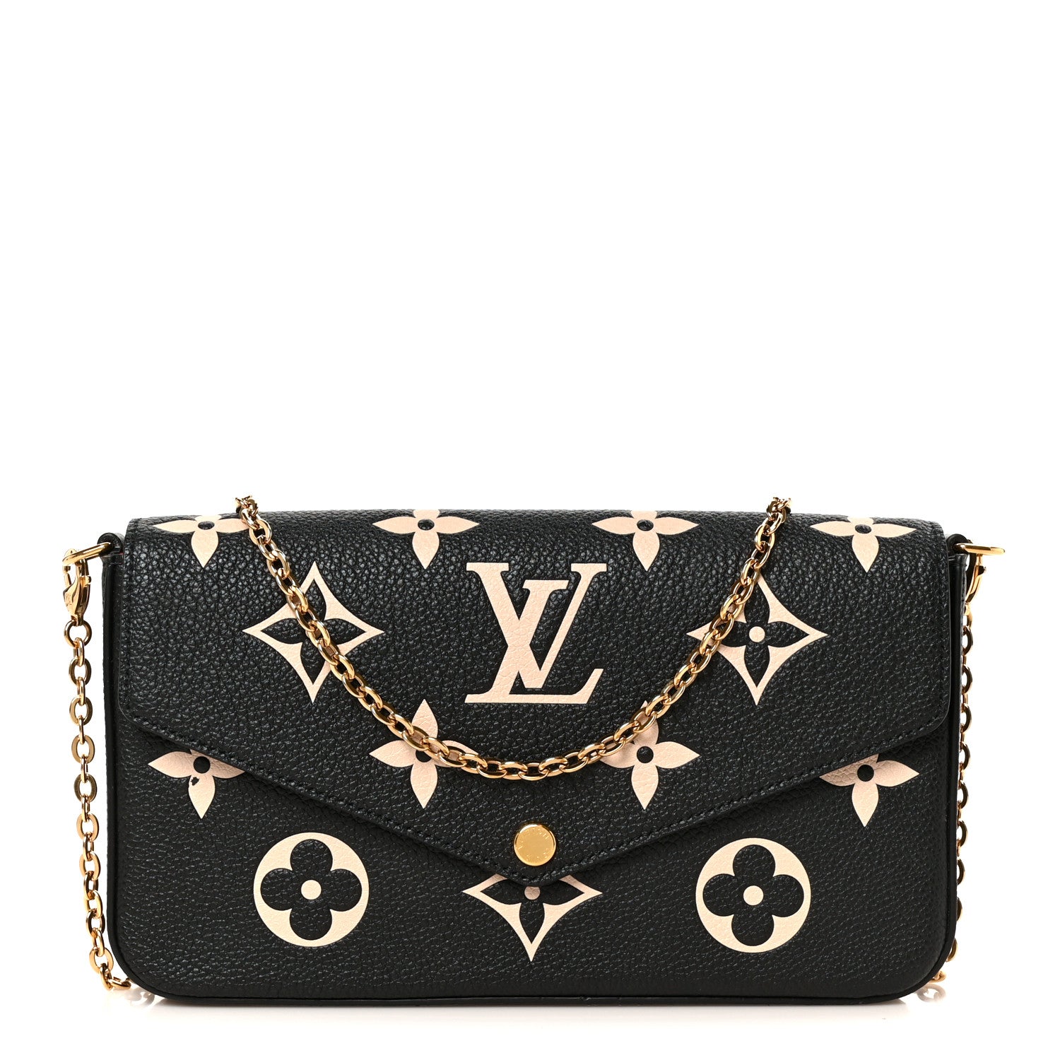 Louis Vuitton Empreinte Monogram Giant Felicie Pochette Black Beige 1 of 9