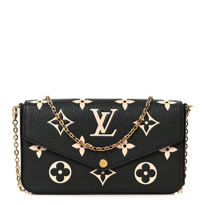 Louis Vuitton Empreinte Monogram Giant Felicie Pochette Black Beige 1 of 9
