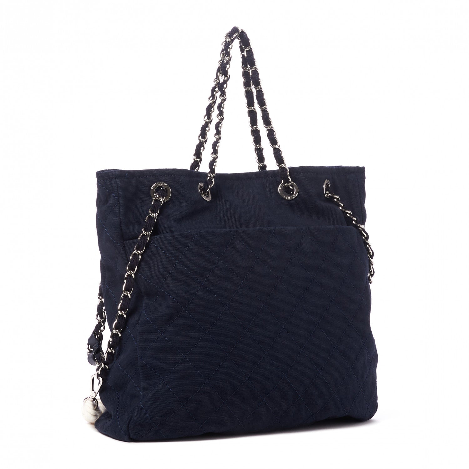 Chanel Canvas Quilted La Pausa Large Shopping Tote Navy 2 of 9