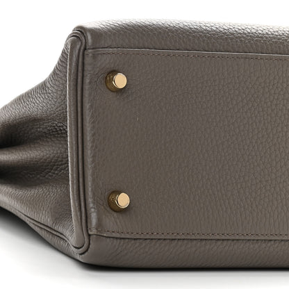 Hermes Taurillon Clemence Kelly Retourne 32 Etain 8 of 9