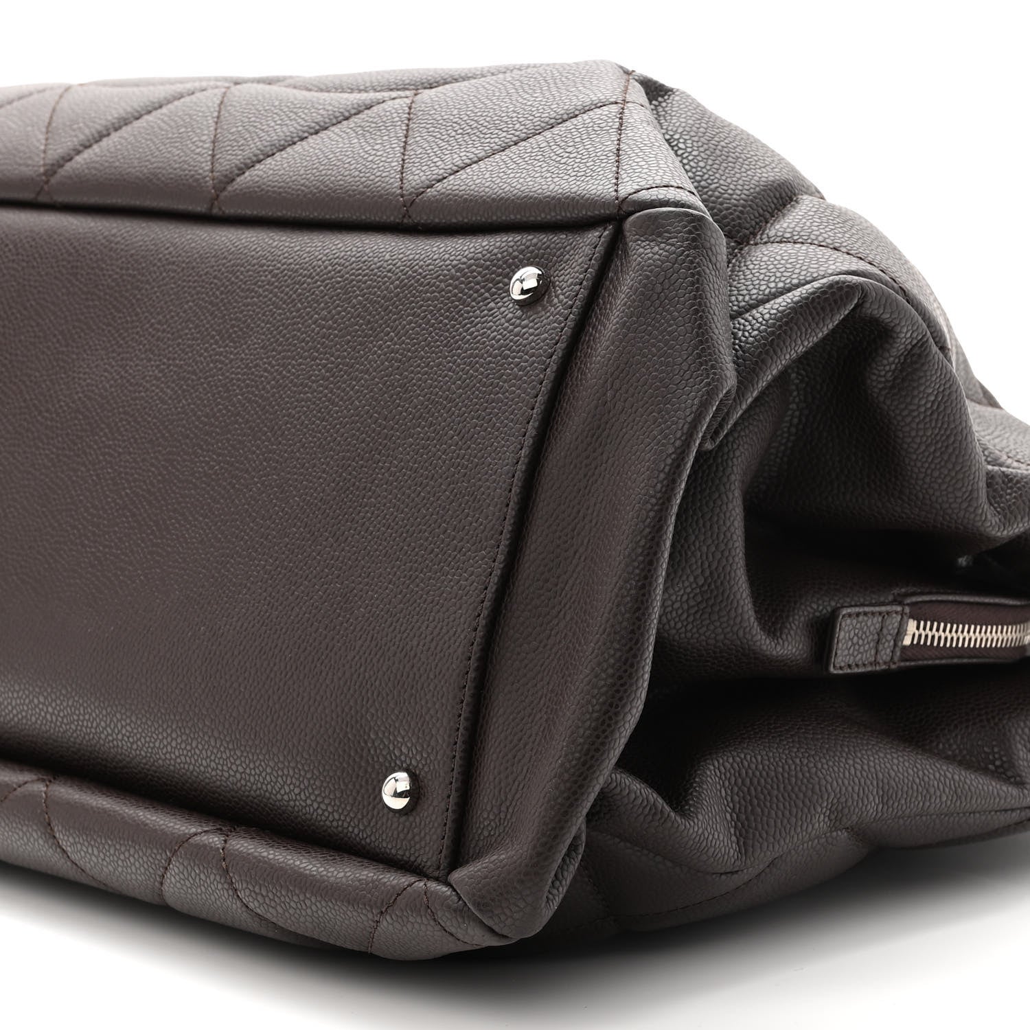 Chanel Soft Caviar Quilted Large CC Timeless Tote Dark Brown 11 of 14