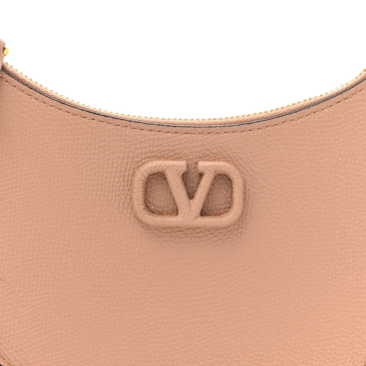 Valentino Garavani Grainy Calfskin Mini Vlogo Hobo Bag Rose Cannelle 7 of 9