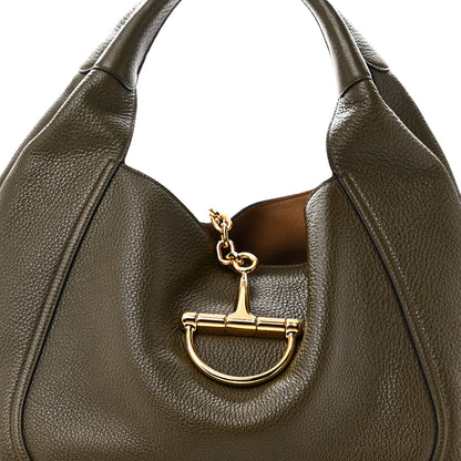 Gucci Grained Calfskin Softbit Maxi Shoulder Bag Forest Green 9 of 11