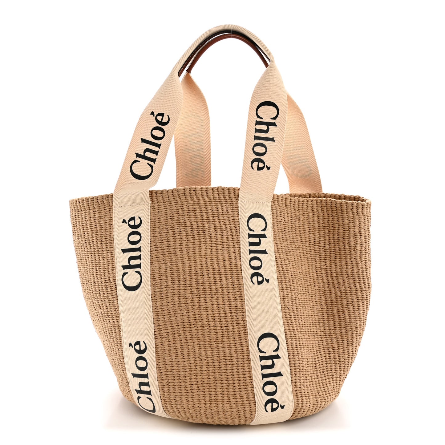 X MIFUKO Raffia Large Woody Basket Bag White