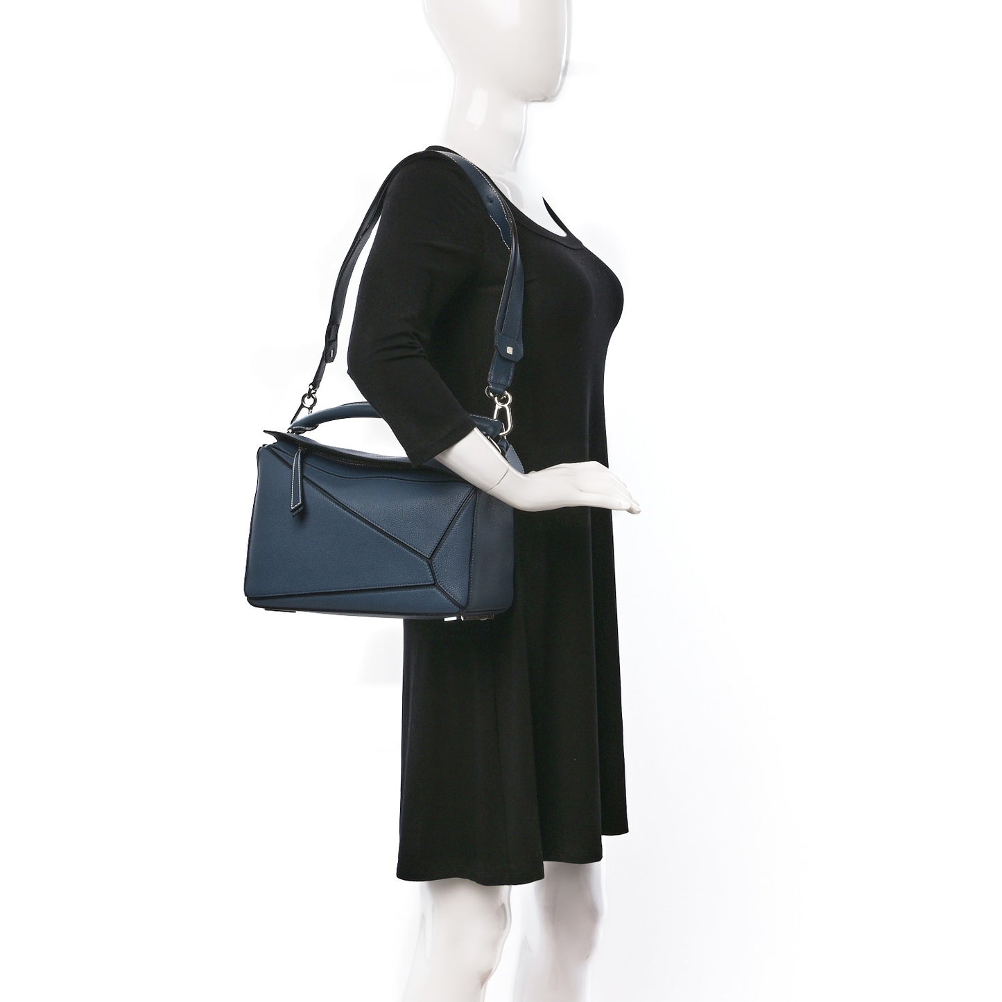 Calfskin Medium Puzzle Bag Dark Blue