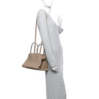 The Row Grained Calfskin Soft Margaux 10 Bag Dark Taupe 2 of 10