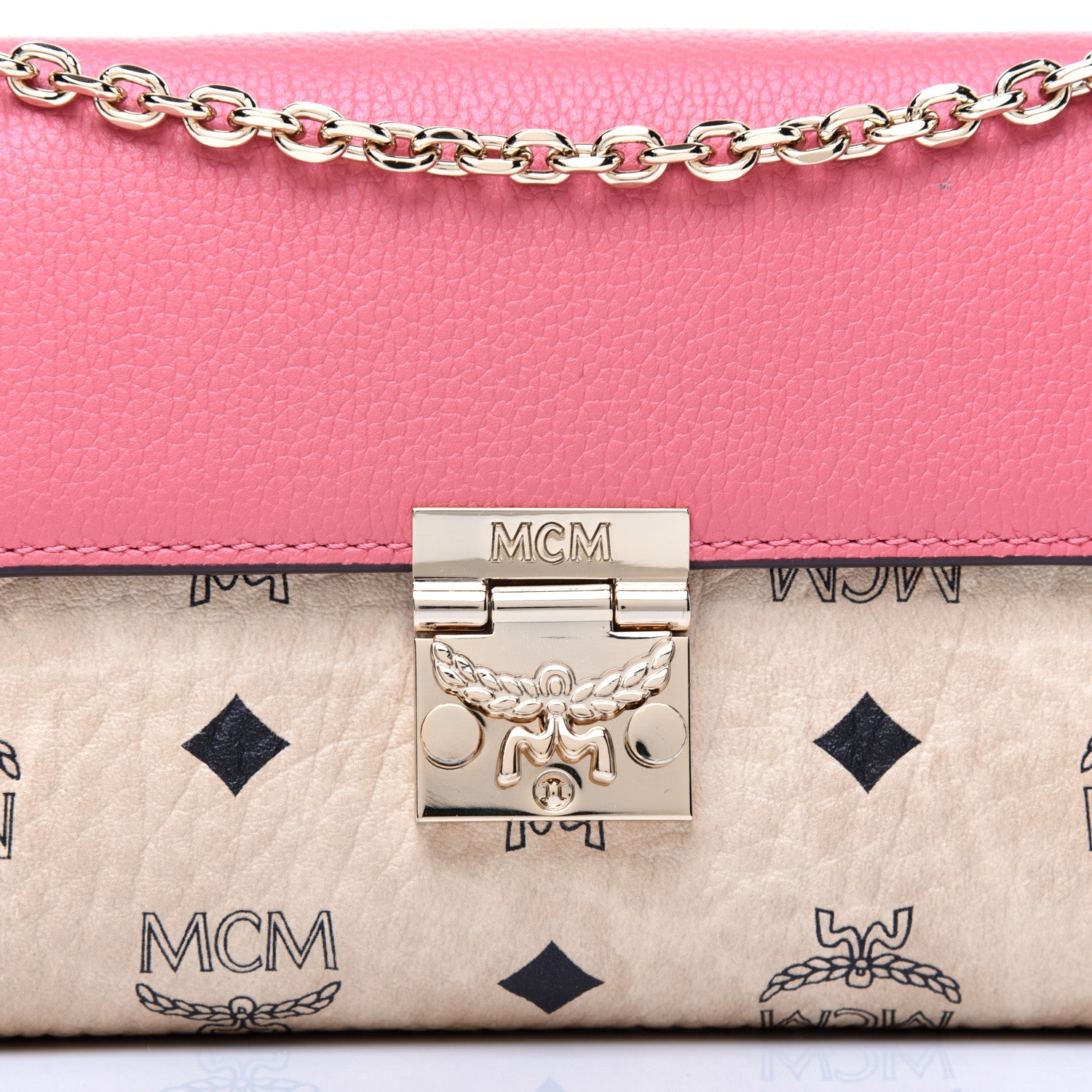 MCM Visetos Millie Crossbody Beige Pink 10 of 10