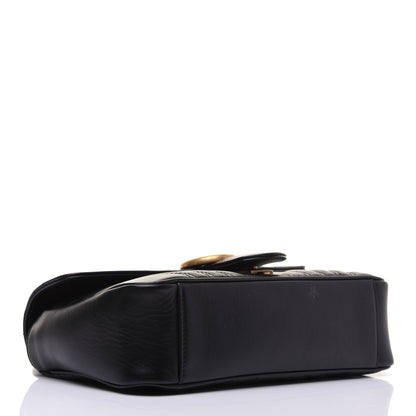 Gucci Calfskin Matelasse Small GG Marmont Shoulder Bag Black 4 of 19