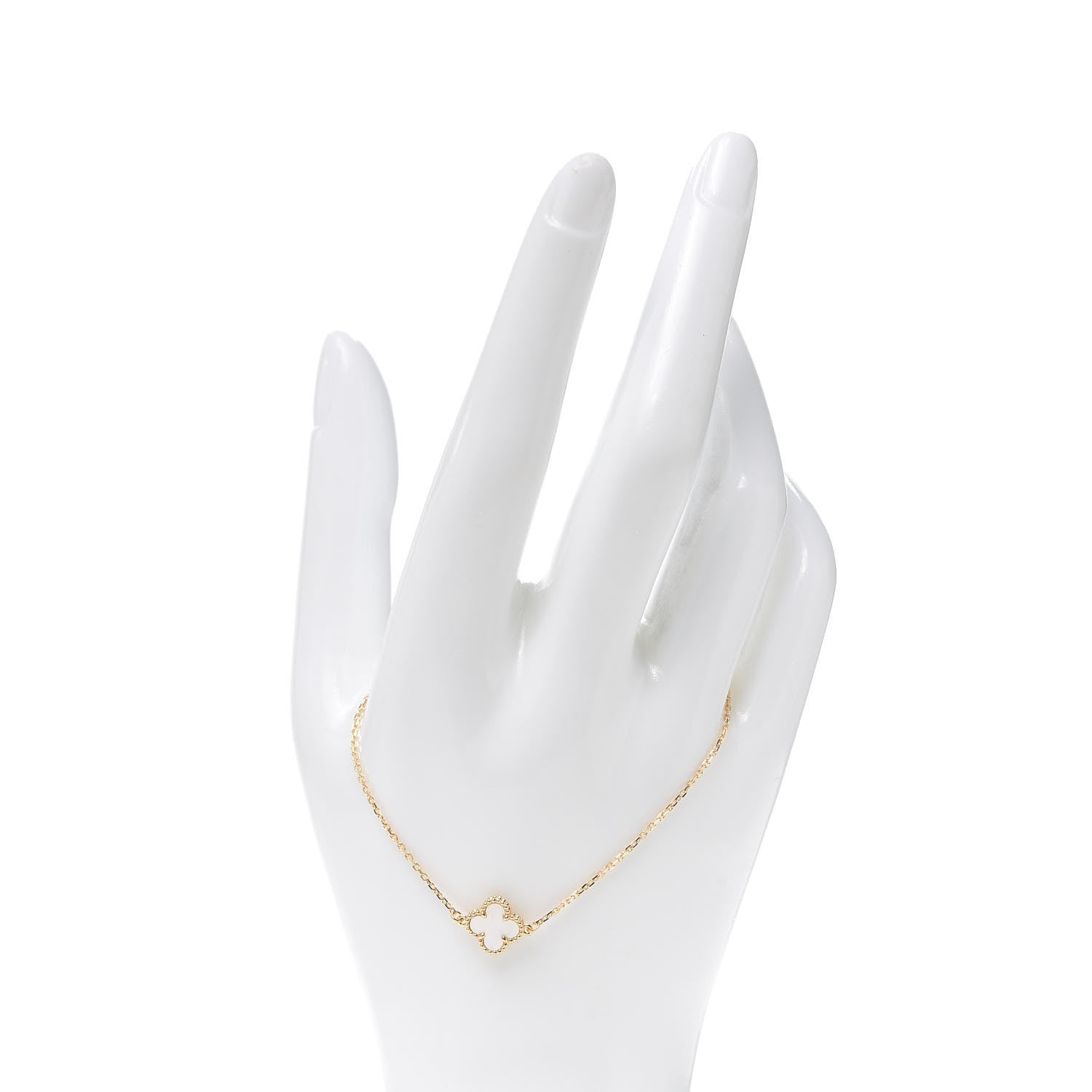 Van Cleef & Arpels 18K Yellow Gold Mother of Pearl Sweet Alhambra Bracelet 2 of 7