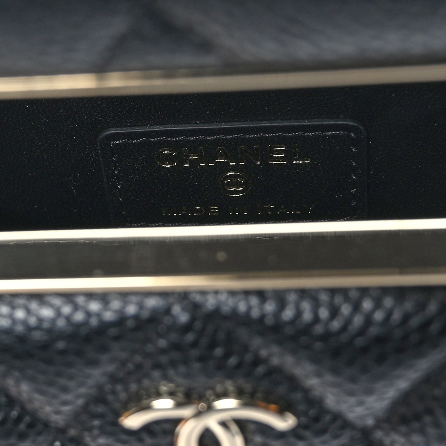 Caviar Quilted Evening Box Bag Black