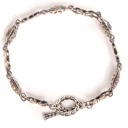 John Hardy Sterling Silver 18K Gold Citrine Garnet Sunset Batu Kawung Bracelet 3 of 6