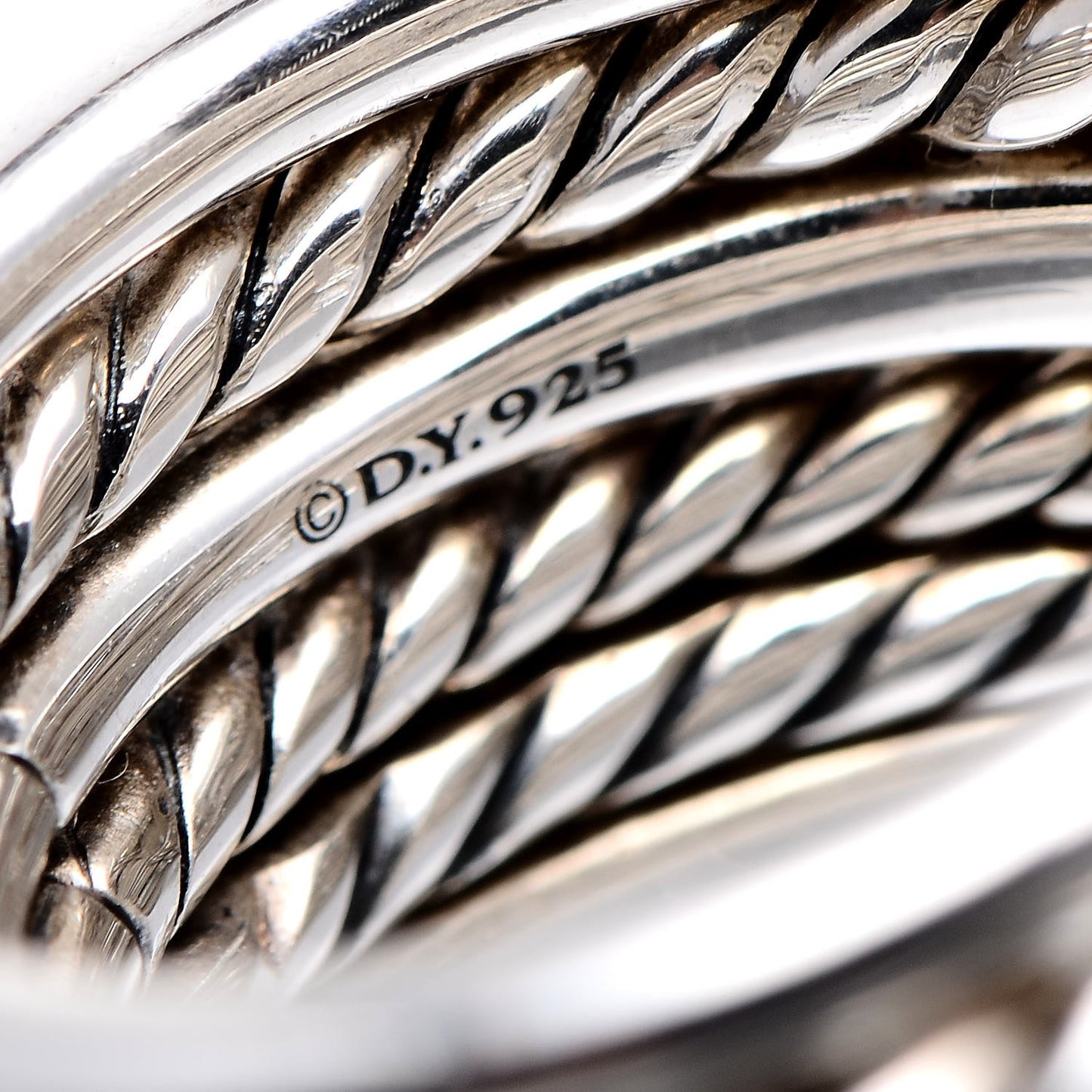 Sterling Silver Diamond 16mm Stax Wide Stacked Ring 49.3 5