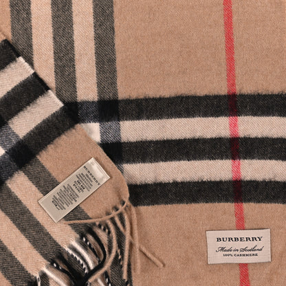 Burberry Cashmere House Check Fringe Scarf Camel 3 of 3