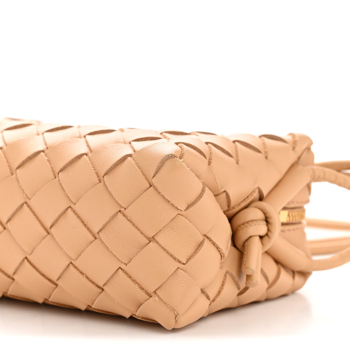 Nappa Intrecciato Mini Loop Camera Bag Almond