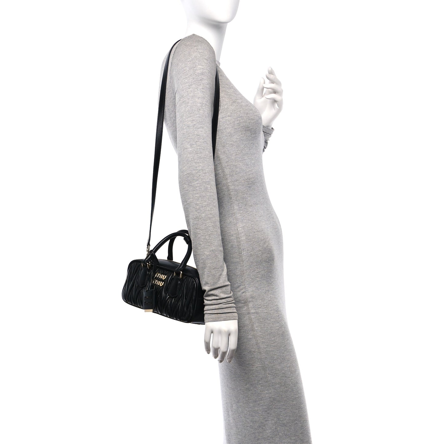 Nappa Matelasse Regular Arcadie Top Handle Bag Black