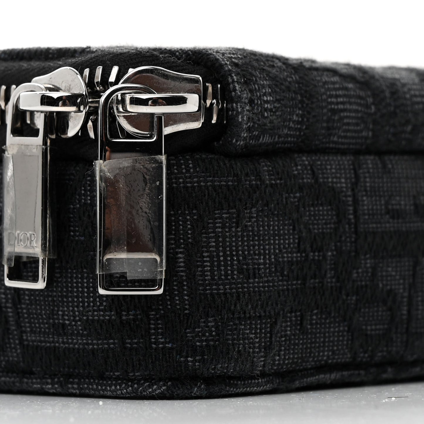 Oblique Zipped With Strap Pouch Black