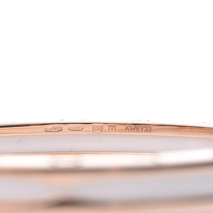 Bulgari 18K Rose Gold White Ceramic B.Zero1 Bangle Bracelet M 5 of 6