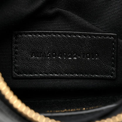 Saint Laurent Grain De Poudre Chevron Monogram Bill Pouch Black 7 of 8