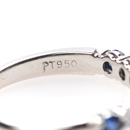 Tiffany Platinum Diamond Blue Sapphire Embrace Ring 50 5.5 6 of 7