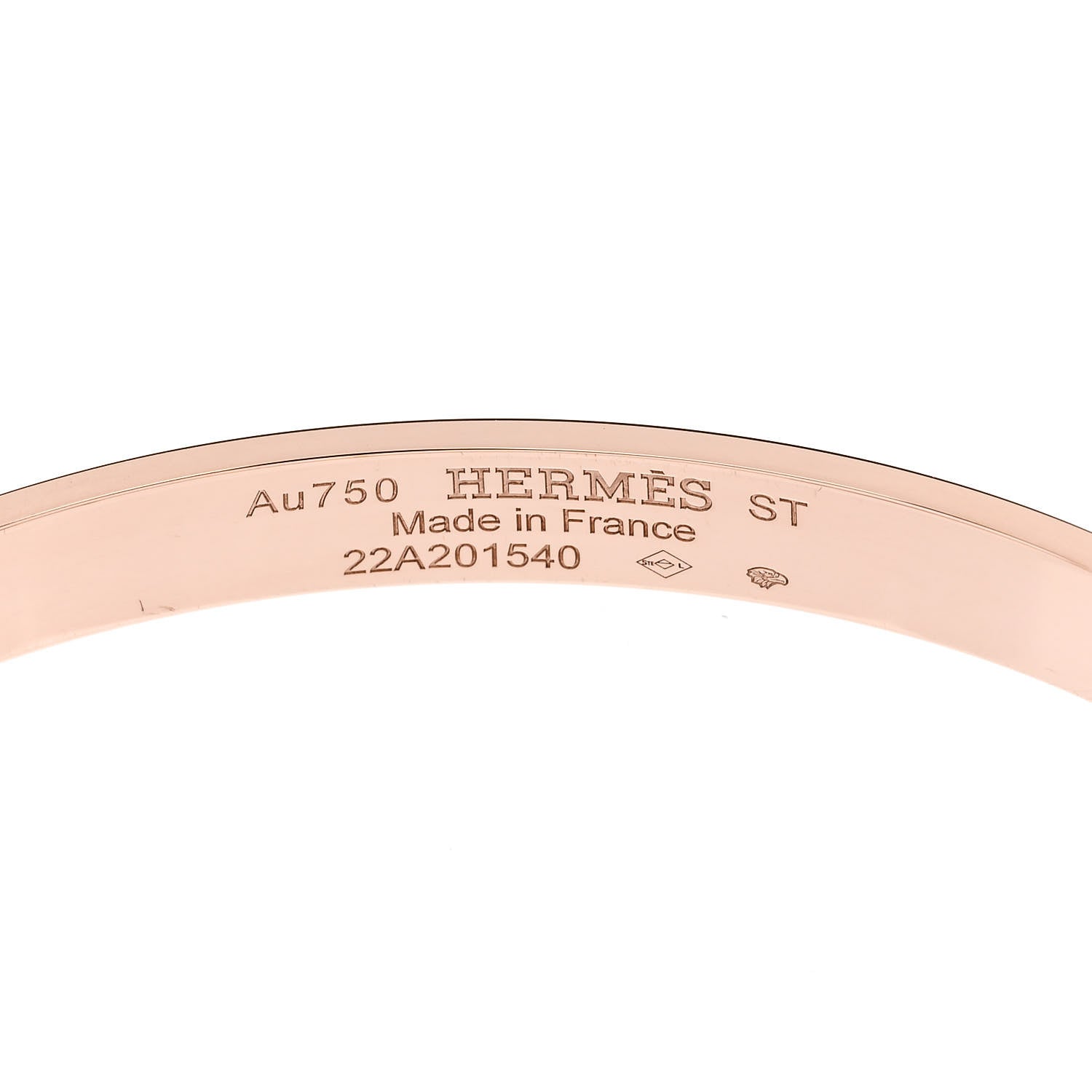 Hermes 18K Rose Gold PM Collier De Chien Bracelet ST 3 of 4