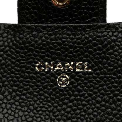 Chanel Caviar Quilted Large Gusset Flap Wallet Black 7 of 9