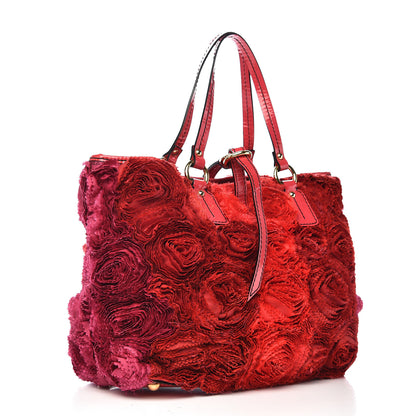 Valentino Garavani Silk Patent Rosier Tote Pink 3 of 12