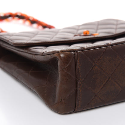Chanel Lambskin Tortoise Square Chain Flap Brown 9 of 21