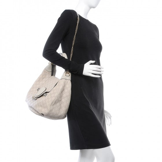 Gucci Guccissima Signature Medium Emily Hobo Mystic White 3 of 14