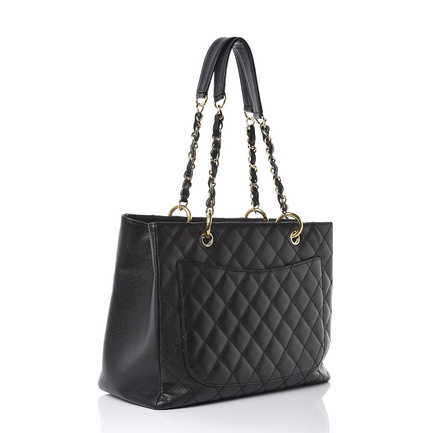 Caviar Quilted Grand Shopping Tote GST Black