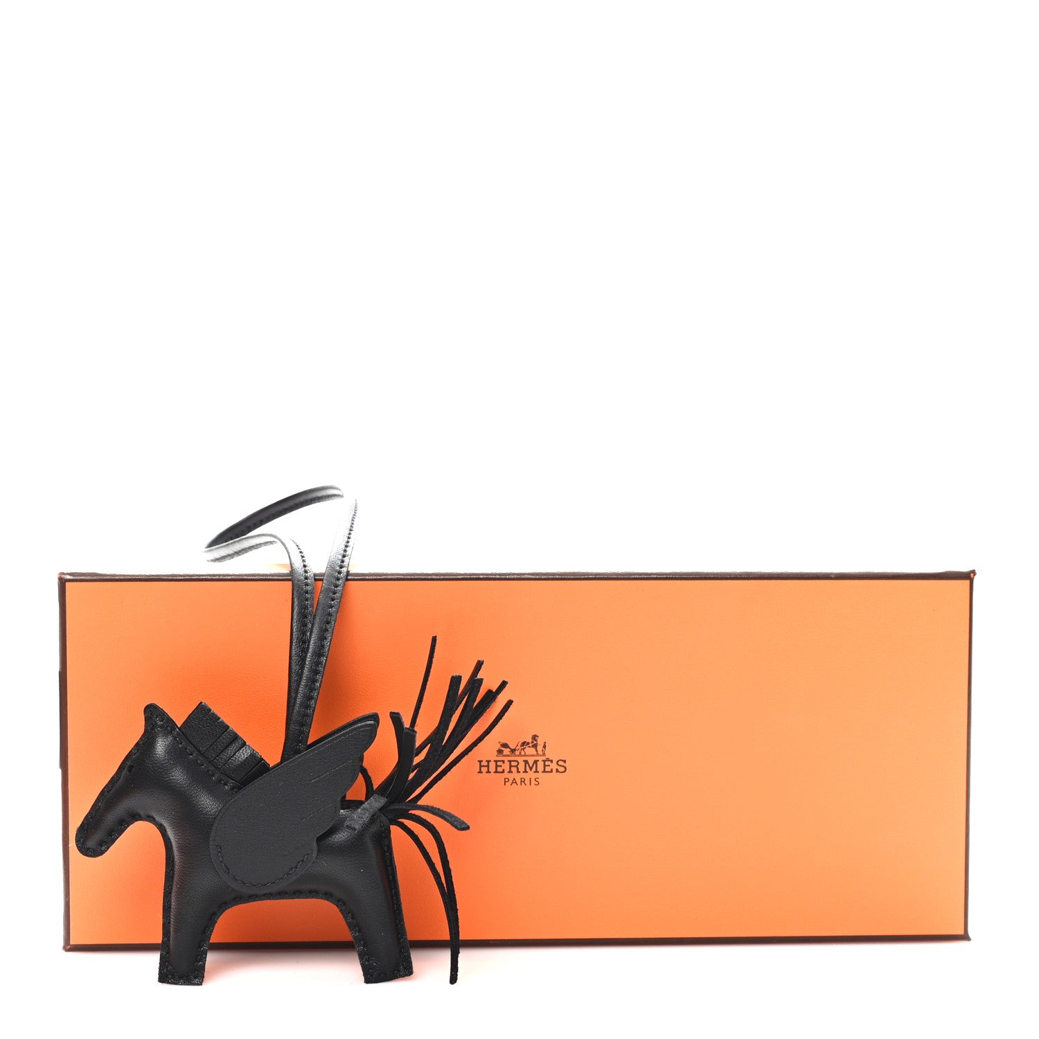 Hermes Milo Lambskin Grigri Rodeo Pegase Horse Bag Charm PM So Black 5 of 5
