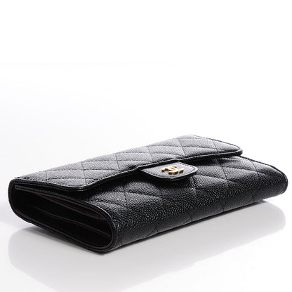 Chanel Caviar Quilted Large Flap Wallet Black 4 of 9